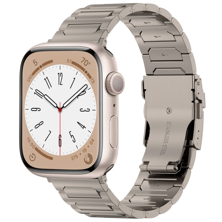 For Apple Watch Series 8 41mm I-Shaped Titanium Metal Watch Band(Titanium) by bashfashion
