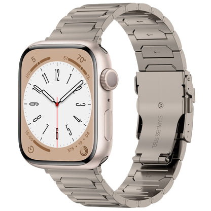For Apple Watch Series 8 41mm I-Shaped Titanium Metal Watch Band(Titanium) by bashfashion