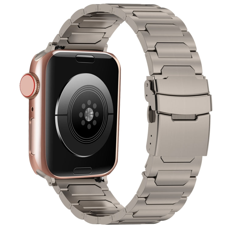 For Apple Watch Series 8 41mm I-Shaped Titanium Metal Watch Band(Titanium) by bashfashion