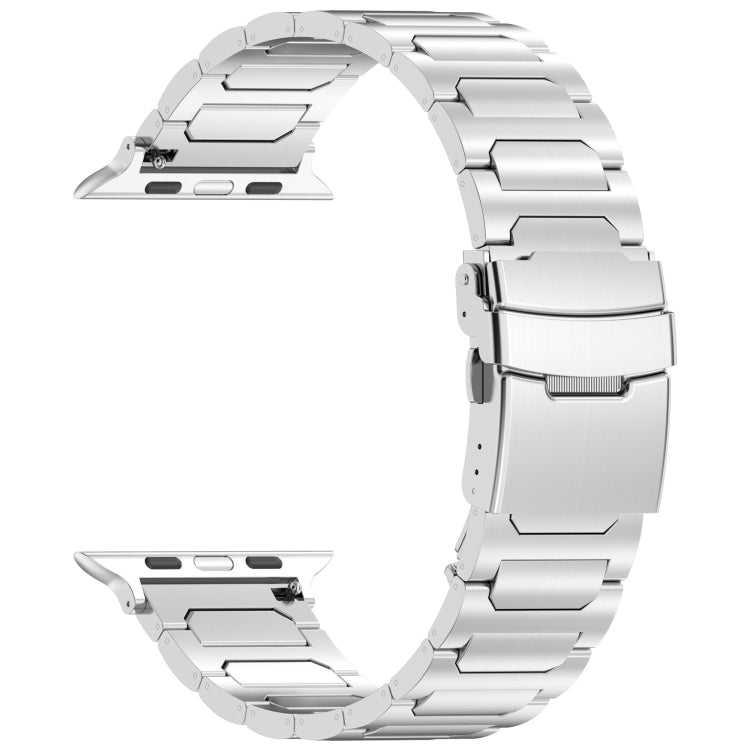 For Apple Watch Series 8 41mm I-Shaped Titanium Metal Watch Band(Silver) by bashfashion