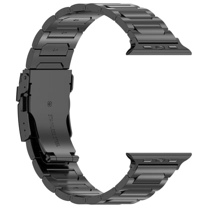 For Apple Watch Series 8 45mm I-Shaped Titanium Metal Watch Band(Black) by bashfashion