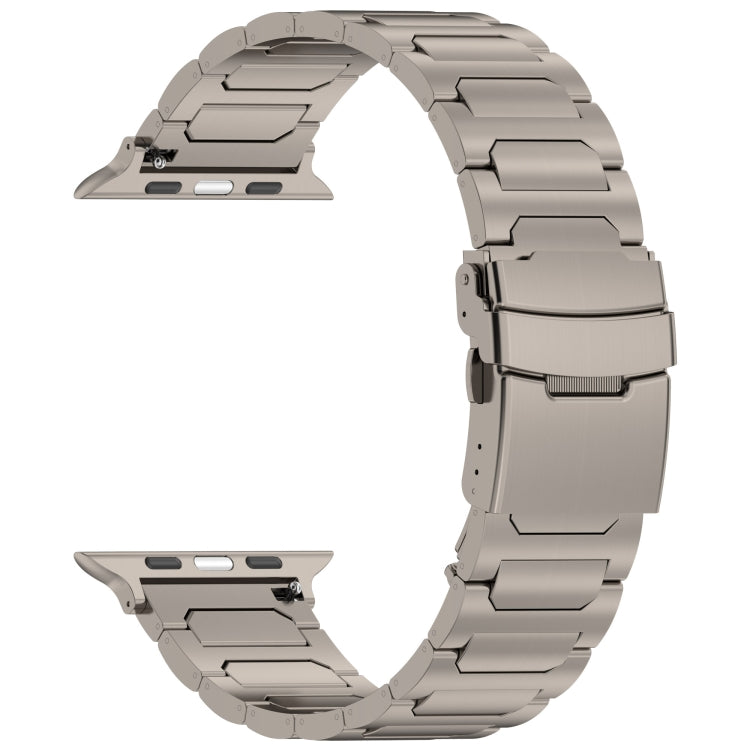 For Apple Watch Series 8 45mm I-Shaped Titanium Metal Watch Band(Titanium) by bashfashion