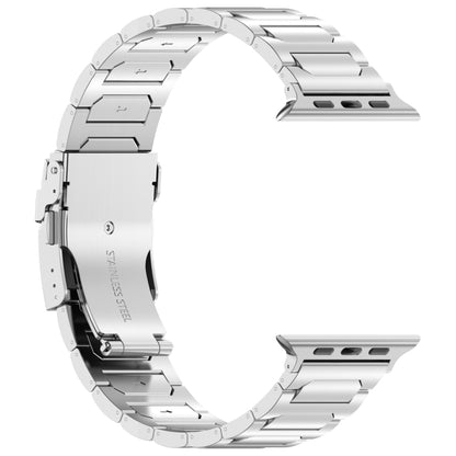For Apple Watch Series 8 45mm I-Shaped Titanium Metal Watch Band(Silver) by bashfashion
