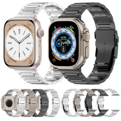 For Apple Watch Series 8 41mm I-Shaped Titanium Metal Watch Band(Silver) by bashfashion