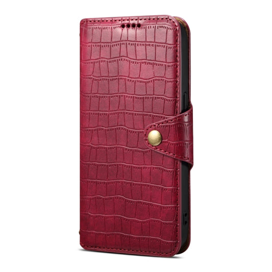 For Honor 90 Denior Crocodile Texture Oil Edge Leather Phone Case(Rose Red) by Denior