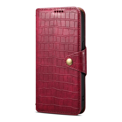 For Honor Magic5 Denior Crocodile Texture Oil Edge Leather Phone Case(Rose Red) by Denior