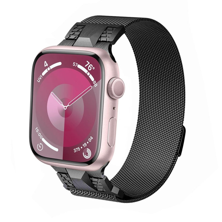 For Apple Watch SE 2023 44mm Mecha Style Milanese Metal Watch Band(Titanium Grey) by bashfashion