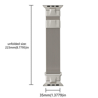 For Apple Watch Series 3 42mm Mecha Style Milanese Metal Watch Band(Starlight) by bashfashion