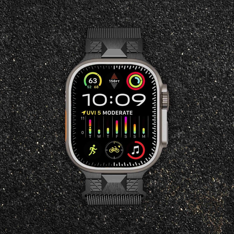 For Apple Watch Series 2 42mm Mecha Style Milanese Metal Watch Band(Titanium Grey) by bashfashion
