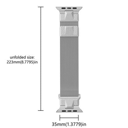 For Apple Watch Series 2 42mm Mecha Style Milanese Metal Watch Band(Titanium Silver) by bashfashion