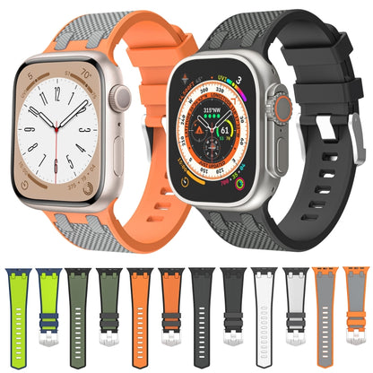 For Apple Watch Series 5 44mm Oak Silicone Watch Band(Black Army Green) by bashfashion