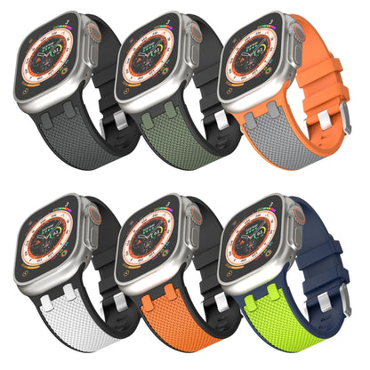 For Apple Watch Series 6 44mm Oak Silicone Watch Band(Black Army Green) by bashfashion