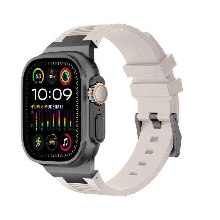 For Apple Watch Ultra 2 49mm Loners Liquid Silicone Watch Band(Black Starlight) by bashfashion