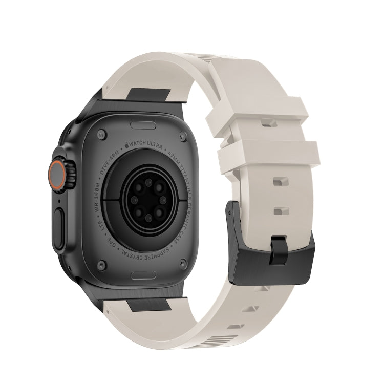 For Apple Watch Ultra 2 49mm Loners Liquid Silicone Watch Band(Black Starlight) by bashfashion