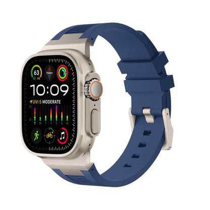 For Apple Watch Ultra 2 49mm Loners Liquid Silicone Watch Band(Titanium Green) by bashfashion