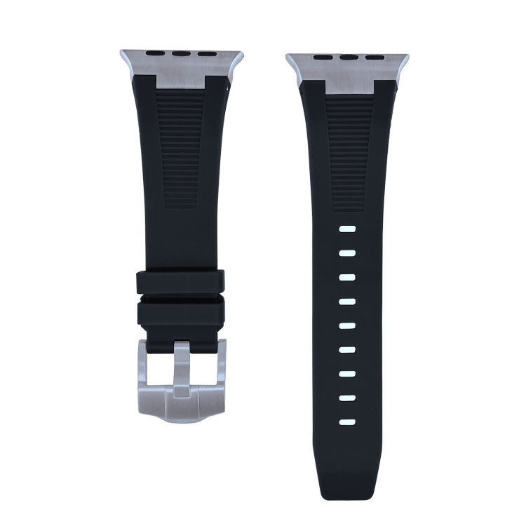 For Apple Watch Ultra 49mm Loners Liquid Silicone Watch Band(Titanium Black) by bashfashion