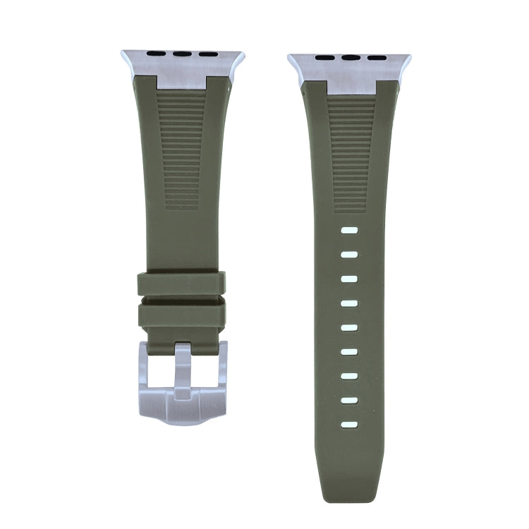 For Apple Watch Ultra 49mm Loners Liquid Silicone Watch Band(Titanium Green) by bashfashion