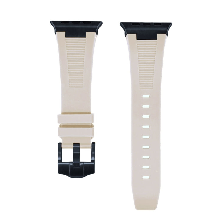 For Apple Watch Series 8 45mm Loners Liquid Silicone Watch Band(Black Starlight) by bashfashion