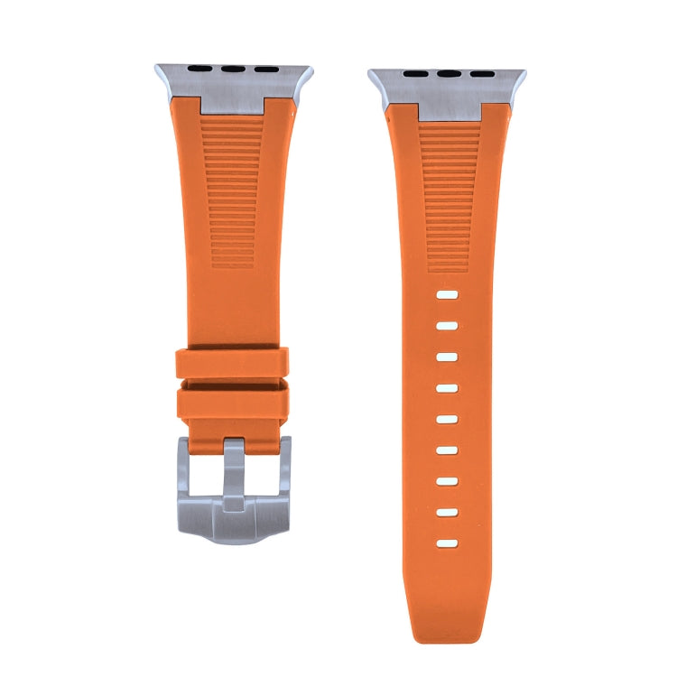 For Apple Watch Series 8 45mm Loners Liquid Silicone Watch Band(Titanium Orange) by bashfashion