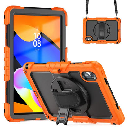 For Lenovo Xiaoxin Pad 2024 / 2025 Silicone Hybrid PC Tablet Case with Shoulder Strap(Orange) by bashfashion