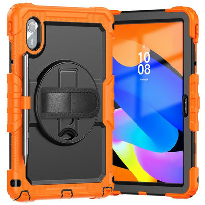 For Lenovo Xiaoxin Pad 2024 / 2025 Silicone Hybrid PC Tablet Case with Shoulder Strap(Orange) by bashfashion