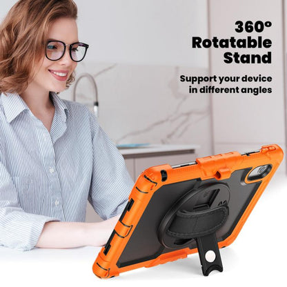 For Lenovo Xiaoxin Pad 2024 / 2025 Silicone Hybrid PC Tablet Case with Shoulder Strap(Orange) by bashfashion