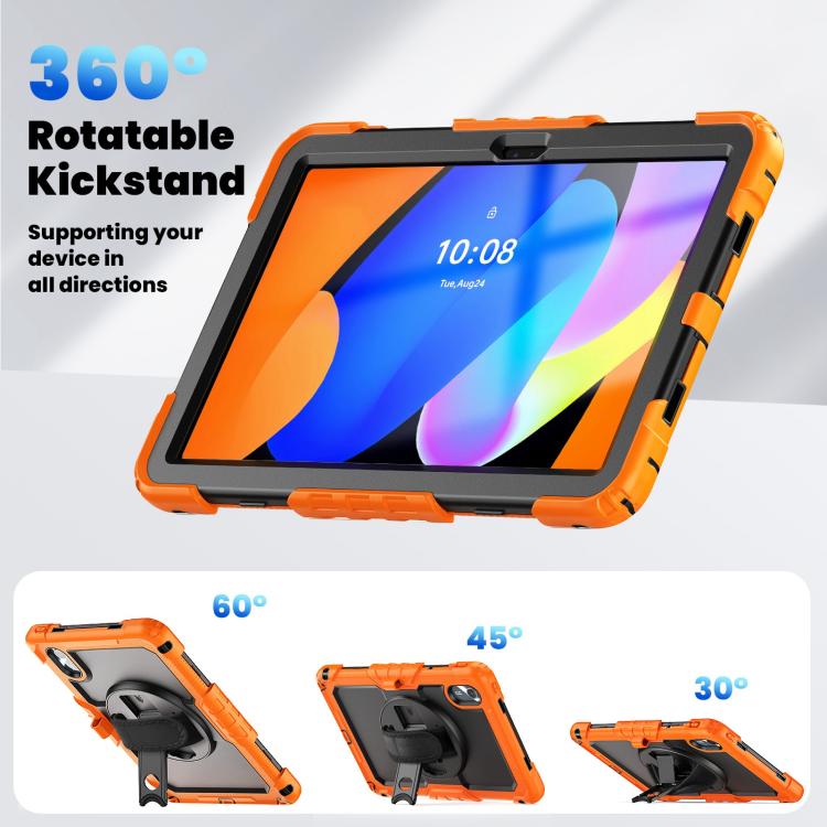 For Lenovo Xiaoxin Pad 2024 / 2025 Silicone Hybrid PC Tablet Case with Shoulder Strap(Orange) by bashfashion