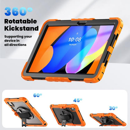 For Lenovo Xiaoxin Pad 2024 / 2025 Silicone Hybrid PC Tablet Case with Shoulder Strap(Orange) by bashfashion