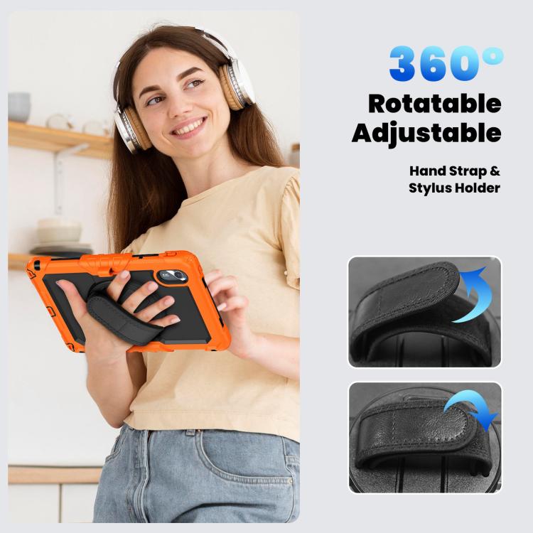 For Lenovo Xiaoxin Pad 2024 / 2025 Silicone Hybrid PC Tablet Case with Shoulder Strap(Orange) by bashfashion