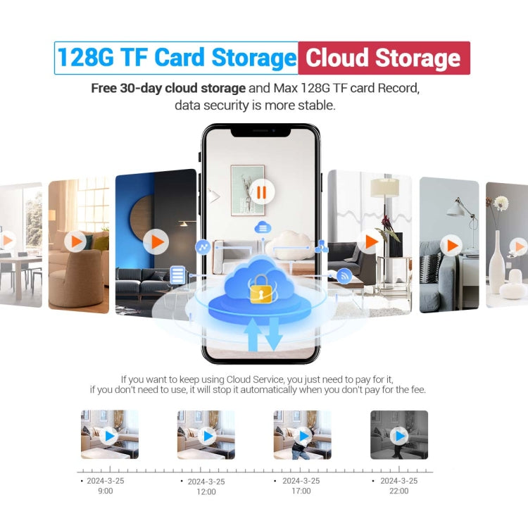 ESCAM QF104 One Click Video Call 3MP Indoor Humanoid Detection Audible Alarm Color Night Version Smart WiFi Camera, UK Plug by ESCAM