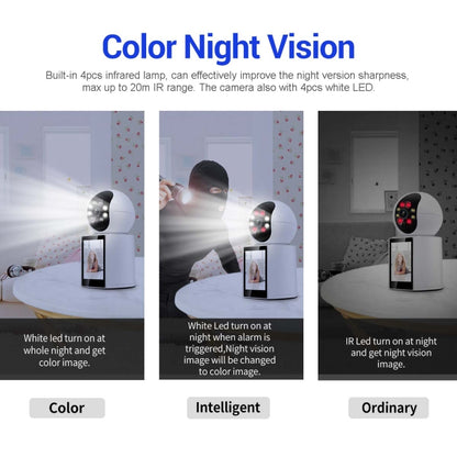 ESCAM QF104 One Click Video Call 3MP Indoor Humanoid Detection Audible Alarm Color Night Version Smart WiFi Camera, AU Plug by ESCAM