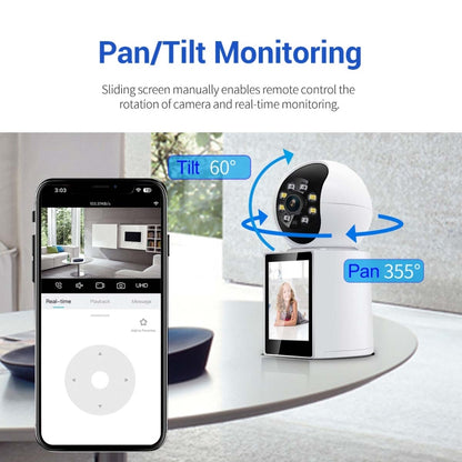 ESCAM QF104 One Click Video Call 3MP Indoor Humanoid Detection Audible Alarm Color Night Version Smart WiFi Camera, US Plug by ESCAM