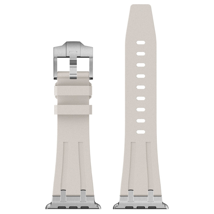 For Apple Watch Ultra 2 49mm Stone Grain Liquid Silicone Watch Band(Silver Starlight) by bashfashion