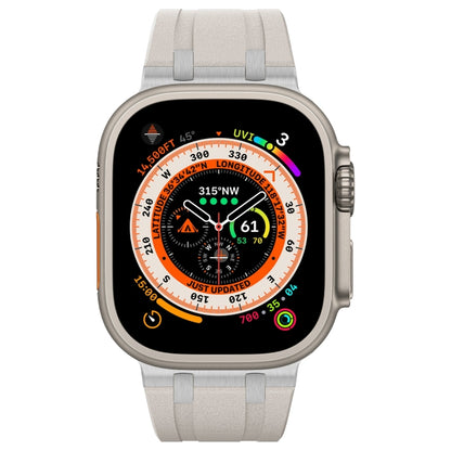 For Apple Watch Ultra 2 49mm Stone Grain Liquid Silicone Watch Band(Silver Starlight) by bashfashion