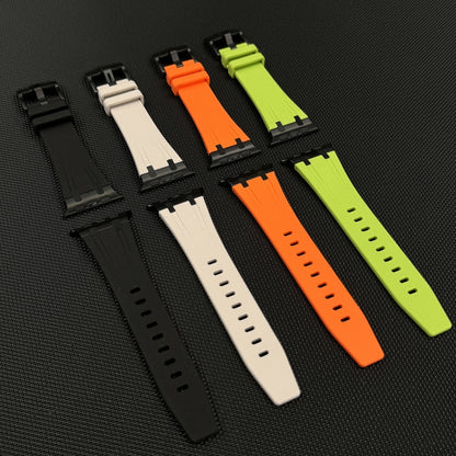 For Apple Watch Series 5 44mm Stone Grain Liquid Silicone Watch Band(Titanium Starlight) by bashfashion