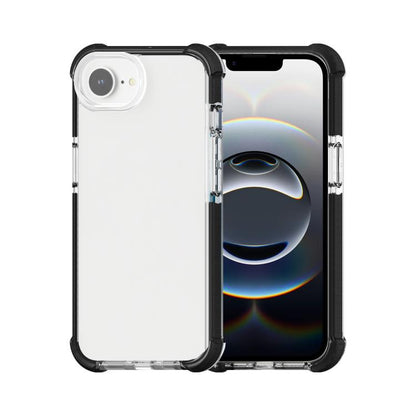 For iPhone 16e Acrylic Full Coverage Shockproof Phone Case(Black + Transparent) by bashfashion