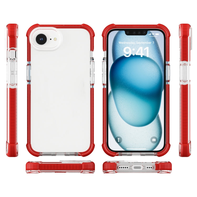 For iPhone 16e Acrylic Full Coverage Shockproof Phone Case(Red) by bashfashion