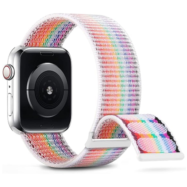 For Apple Watch Ultra 2 49mm Dual Hook and Loop Nylon Watch Band(Rainbow) by bashfashion