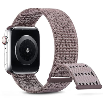 For Apple Watch Ultra 2 49mm Dual Hook and Loop Nylon Watch Band(Smoke Purple) by bashfashion