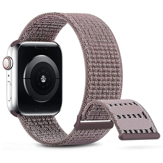 For Apple Watch Ultra 49mm Dual Hook and Loop Nylon Watch Band(Smoke Purple) by bashfashion