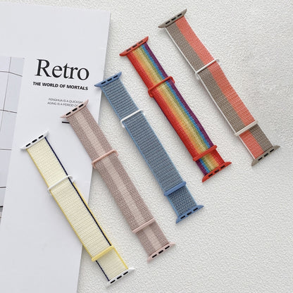 For Apple Watch Ultra 49mm Dual Hook and Loop Nylon Watch Band(Colorful Starlight) by bashfashion