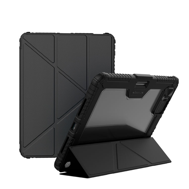 For iPad Pro 11 2025 / 2024 NILLKIN Bumper Pro Multi-angle Folding Style Tablet Leather Case(Black) by NILLKIN