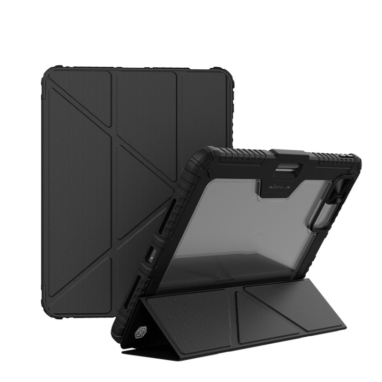 For iPad Pro 13 2025 / 2024 NILLKIN Bumper Pro Multi-angle Folding Style Tablet Leather Case(Black) by NILLKIN