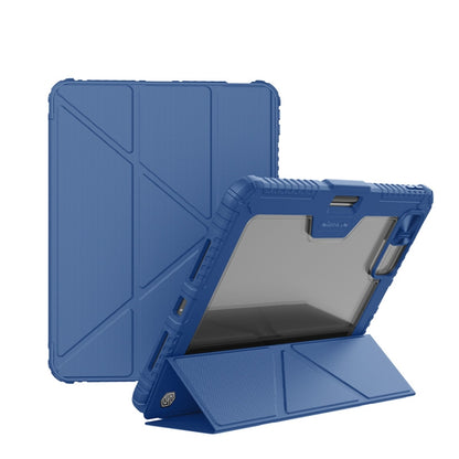 For iPad Pro 13 2025 / 2024 NILLKIN Bumper Pro Multi-angle Folding Style Tablet Leather Case(Blue) by NILLKIN