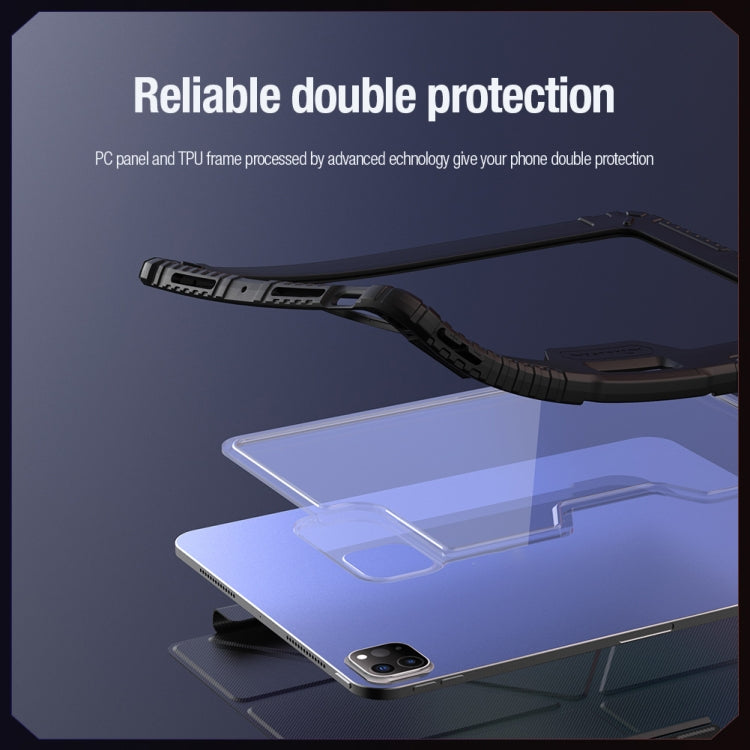 For iPad Pro 13 2025 / 2024 NILLKIN Bumper Pro Multi-angle Folding Style Tablet Leather Case(Blue) by NILLKIN
