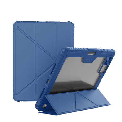 For iPad Air 13 2024 / 2025 NILLKIN Bumper Pro Multi-angle Folding Style Tablet Leather Case(Blue) by NILLKIN