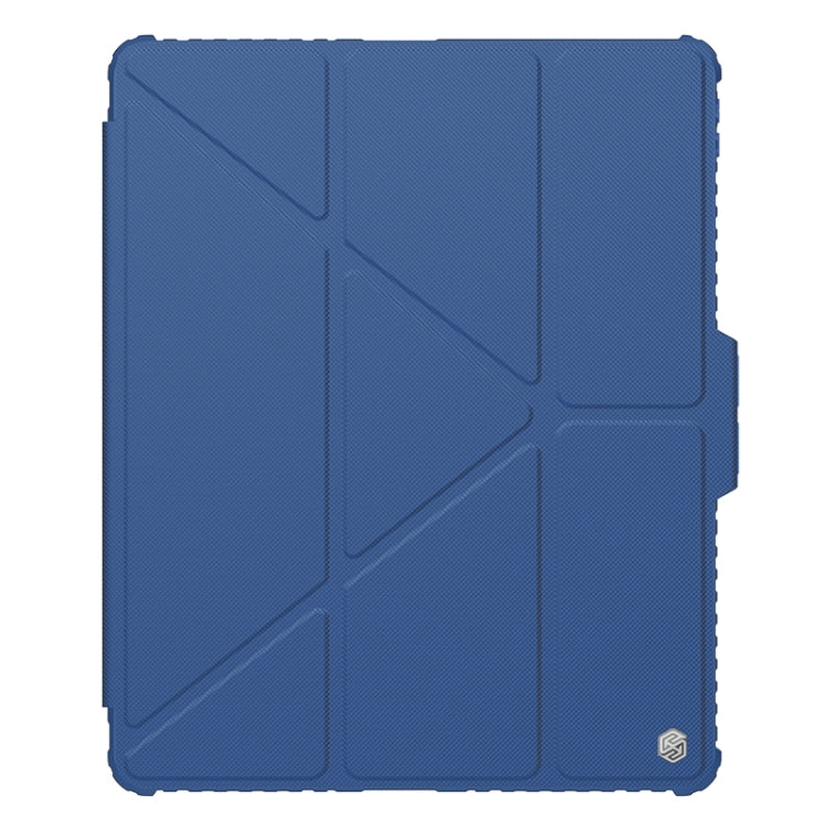 For iPad Air 13 2024 / 2025 NILLKIN Bumper Pro Multi-angle Folding Style Tablet Leather Case(Blue) by NILLKIN