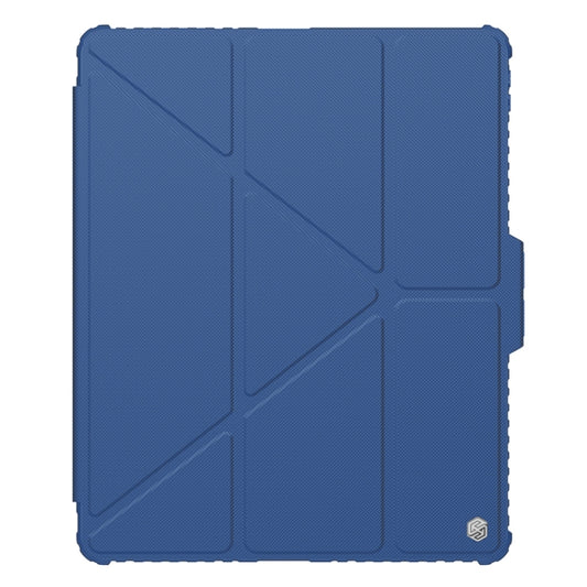 For iPad Air 13 2024 / 2025 NILLKIN Bumper Pro Multi-angle Folding Style Tablet Leather Case(Blue) by NILLKIN