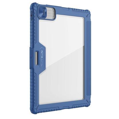 For iPad Air 13 2024 / 2025 NILLKIN Bumper Pro Multi-angle Folding Style Tablet Leather Case(Blue) by NILLKIN