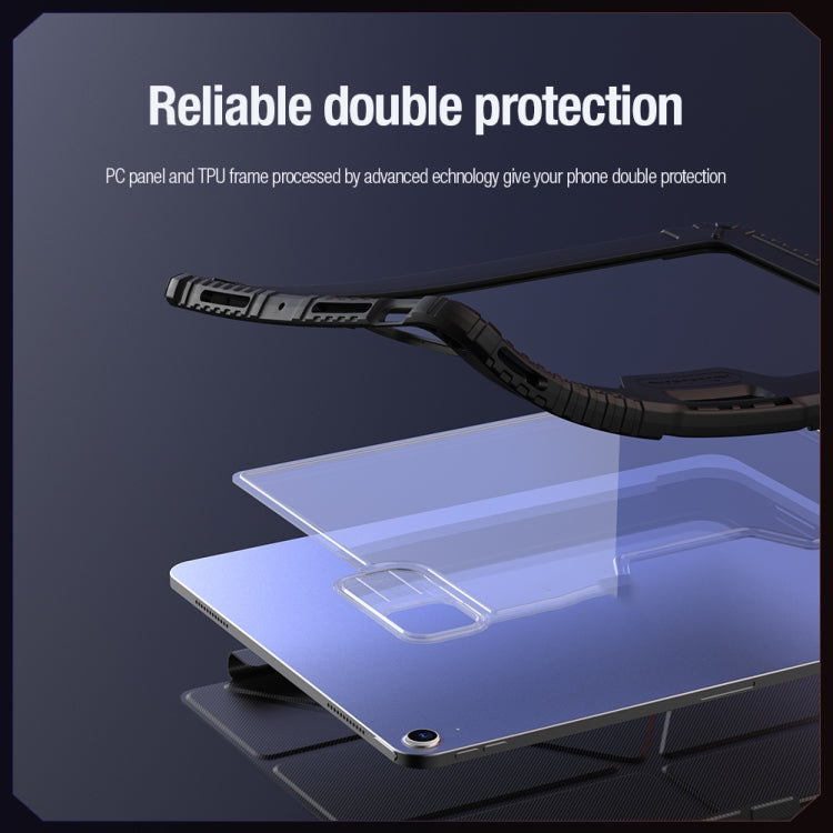 For iPad Air 13 2024 / 2025 NILLKIN Bumper Pro Multi-angle Folding Style Tablet Leather Case(Blue) by NILLKIN